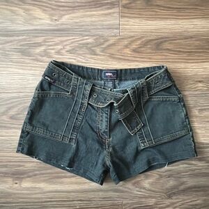 Edgy Black Women Cargo Shorts